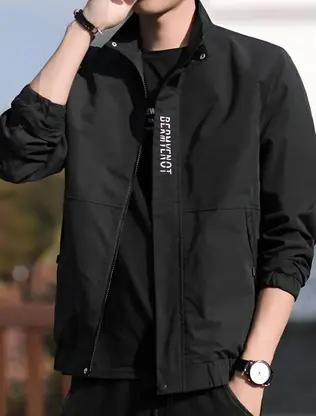 Men Solid Casual Jacket